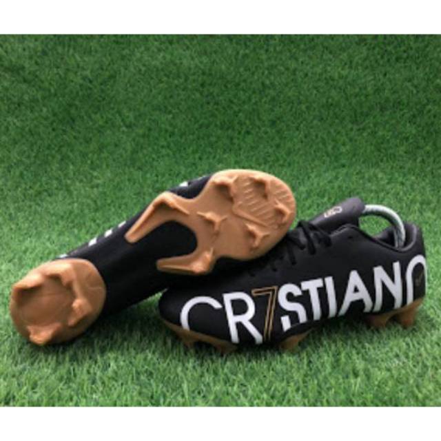 Sepatu Bola Nike Mercurial XII Academy CR7 SE FG - Black Gold White