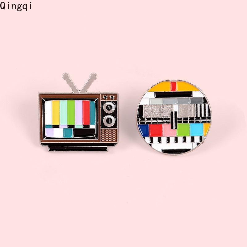 Bros Pin Enamel Desain Kartun TV Meme Old TV Untuk Kerah Jaket Denim