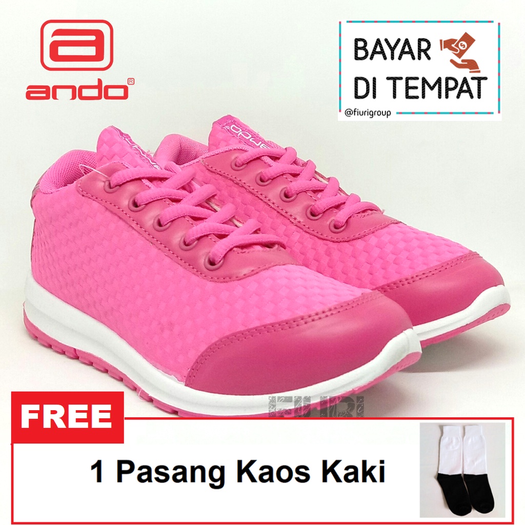 FIURI - ANDO ORIGINAL - ZENA 36-41 PINK - SEPATU SNEAKERS SPORT KANVAS SOL KARET ANAK PEREMPUAN - SEPATU KETS FASHION TRENDY WANITA DEWASA - SEPATU OLAHRAGA LARI FITNES SENAM KERJA KULIAH BERTALI CEWEK MURAH PROMO DISKON BONUS KAOS KAKI