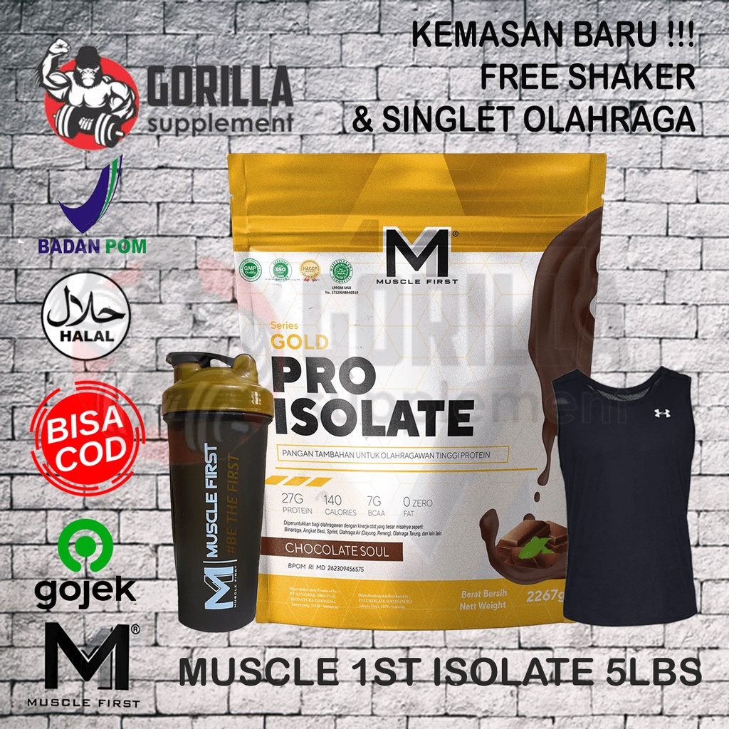 Muscle First Pro Isolate 5lbs / 2.2 KG  Gold Series MuscleFirst m1 Nutrion Whey Protein BPOM HALAL