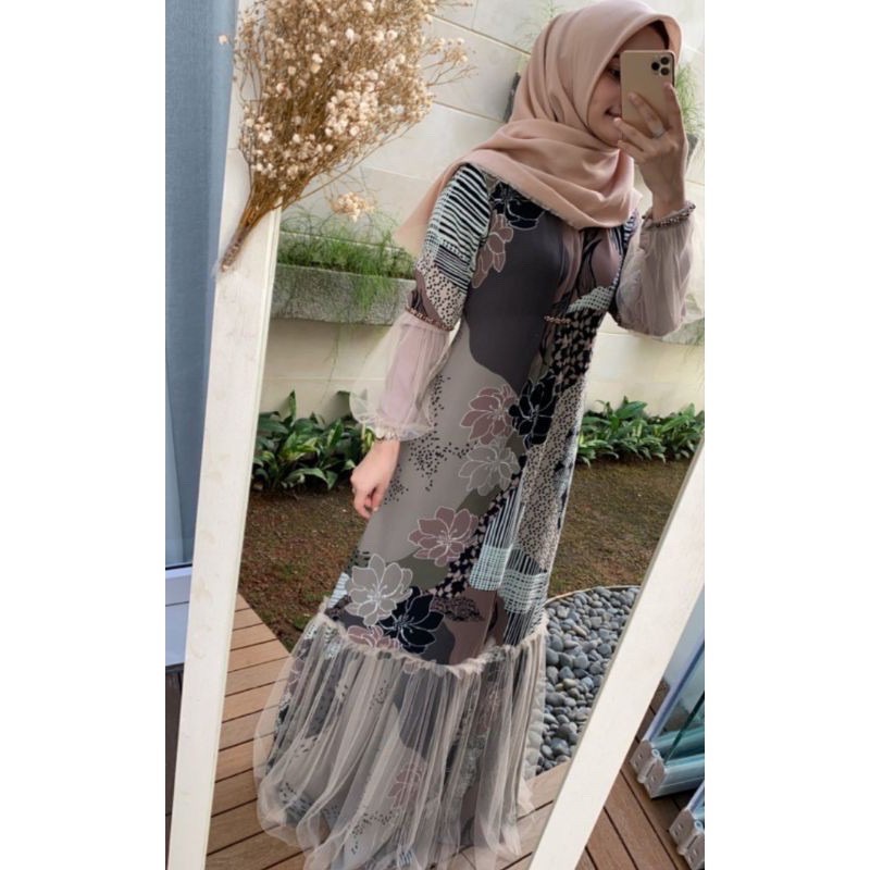 READY Syahla Dress kaleela khaki XL