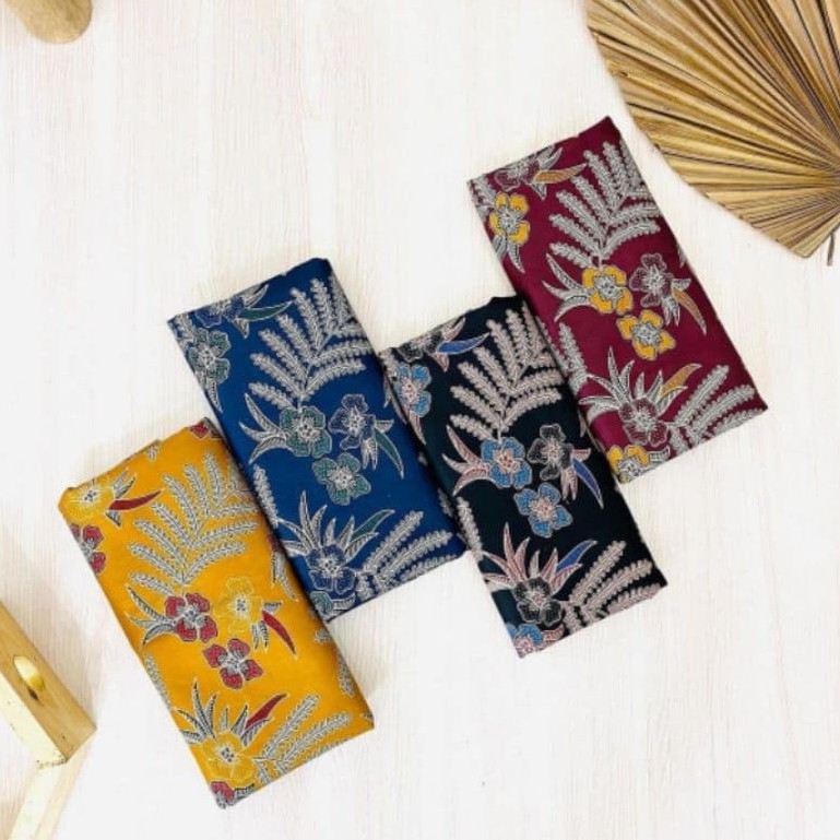 Benang Raja Kain Batik Bahan Katun Motif Daun Putri Malu