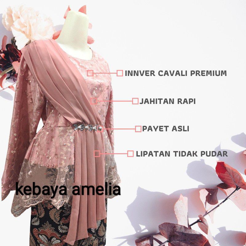 Kebaya Couple Amalia Best Seller Payet Asli