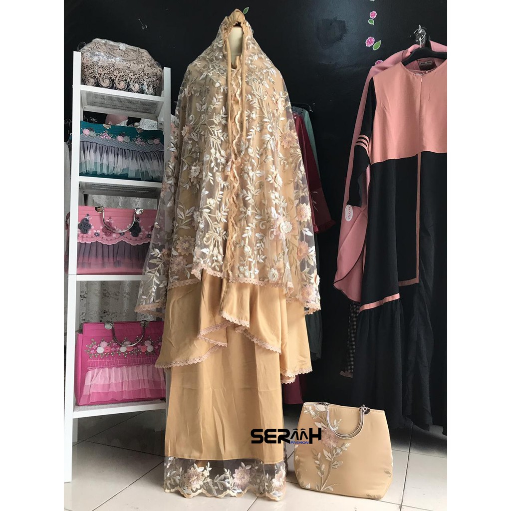 MUKENA ALGANI COKLAT SUSU || MUKENA SUPER MEWAH