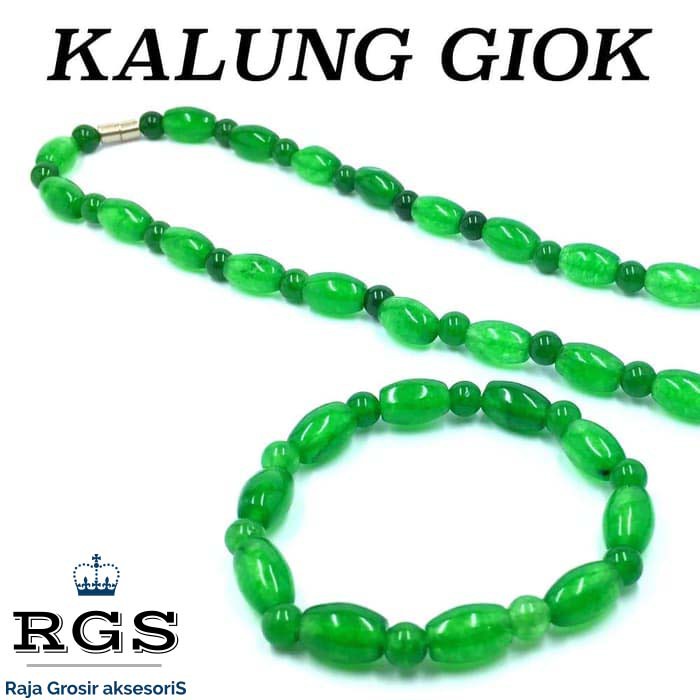 [Bayar Di Tempat] RGS KALUNG GIOK ASLI GRATIS GELANG GIOK ASLI NATURAL