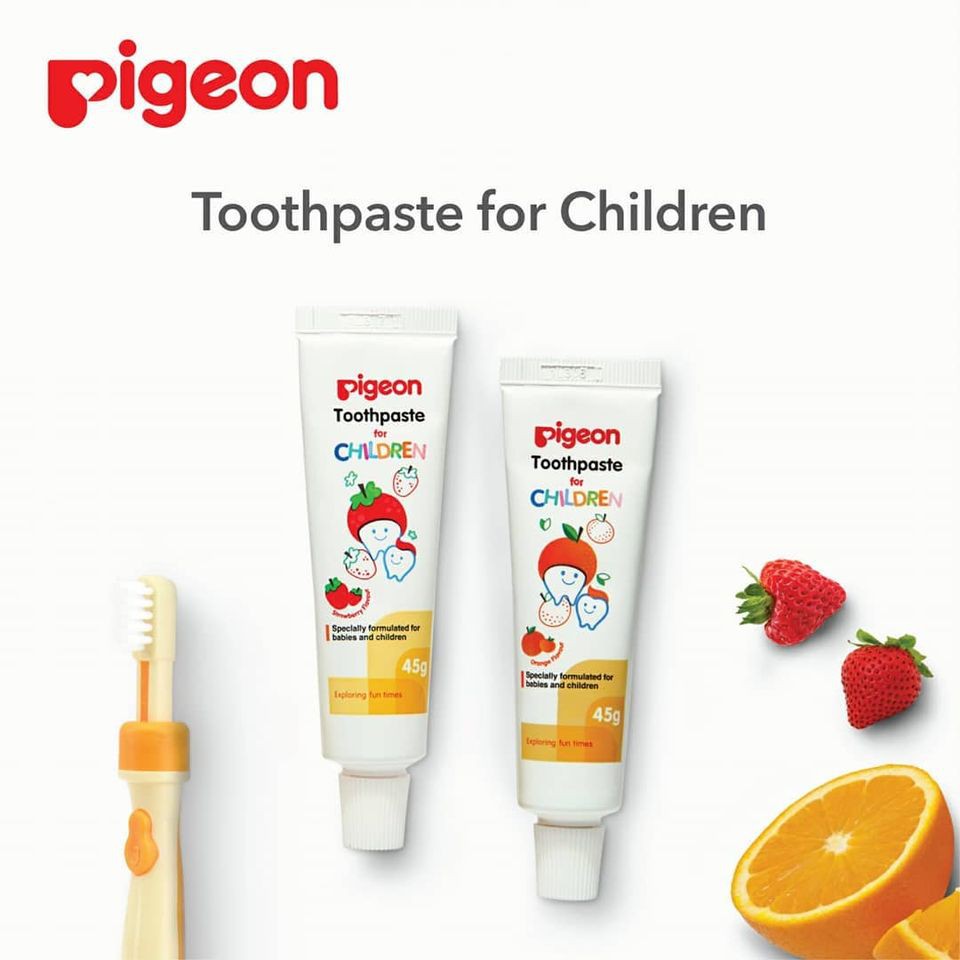 PIGEON ODOL Pasta Gigi Bayi Anak 45 Gr - Children Baby Toothpaste 45Gr Strawberry Orange Jeruk EXP LAMA