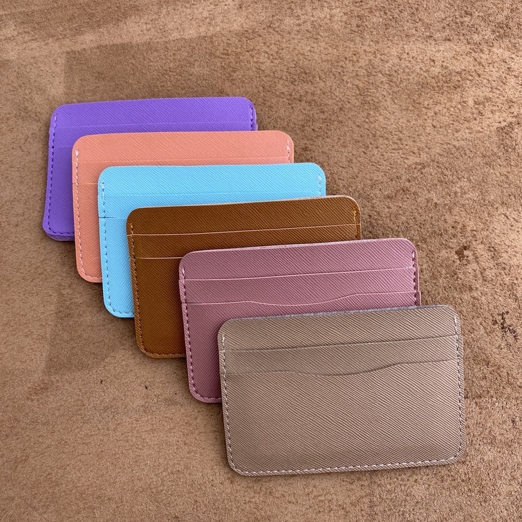 DOMPET KARTU DAN UANG WANITA PRIA ATM MINI KULIT SINTETIS PREMIUM ORIGINAL 100% AZALEA CARD HOLDER - GRATIS UKIR NAMA