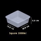 Kotak makan plastik/ Thinwall Square 2000ml Victory, isi 25pcs