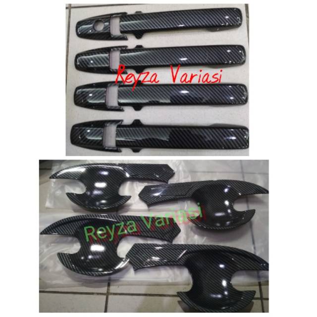 Paket Outer Handle Mobilio Carbon & Cover Handle Mobilio carbon / Mangkok Pintu Mobilio / Handle