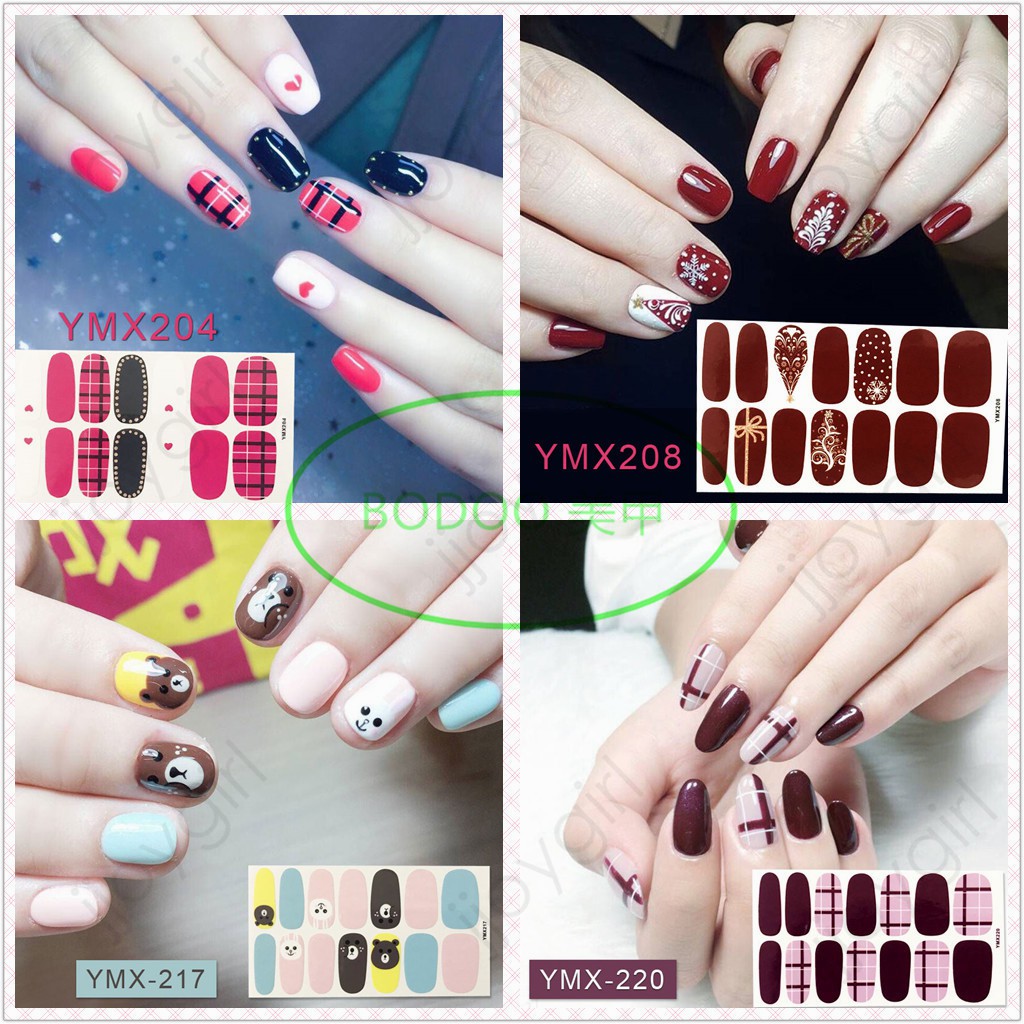 &lt;Jjoygirl&gt;YMX Nail Sticker Motif / Sticker Kuku / Stiker Kuku / Nail Stiker Glitter / Stripes Design