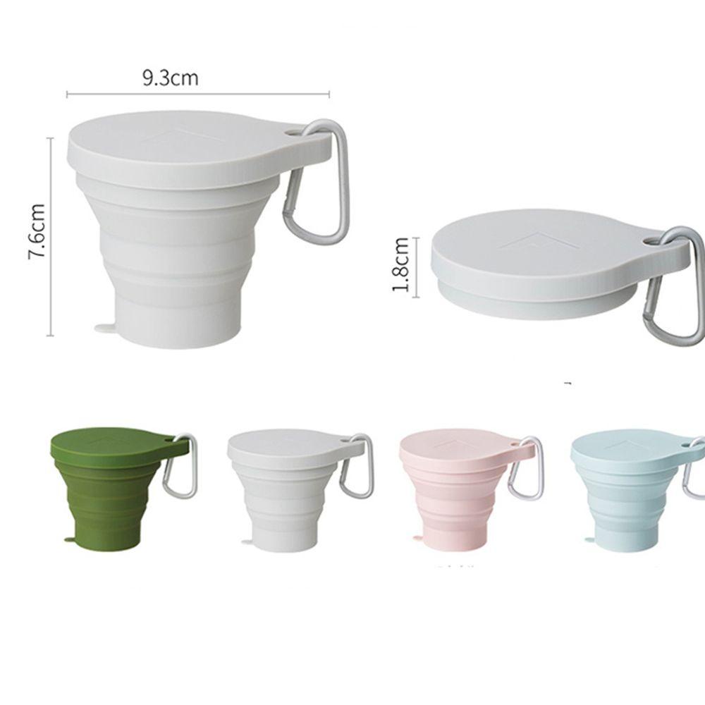 [Elegan] Gelas Lipat 150ML Silikon Dengan Tutup Outdoor Travel Camping Teacup Minum Mug