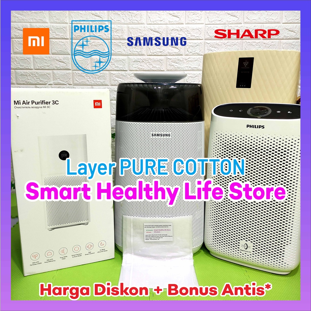 Layer HEPA Pure Cotton Filter Air Purifier SHARP DAIKIN Ukuran Custom