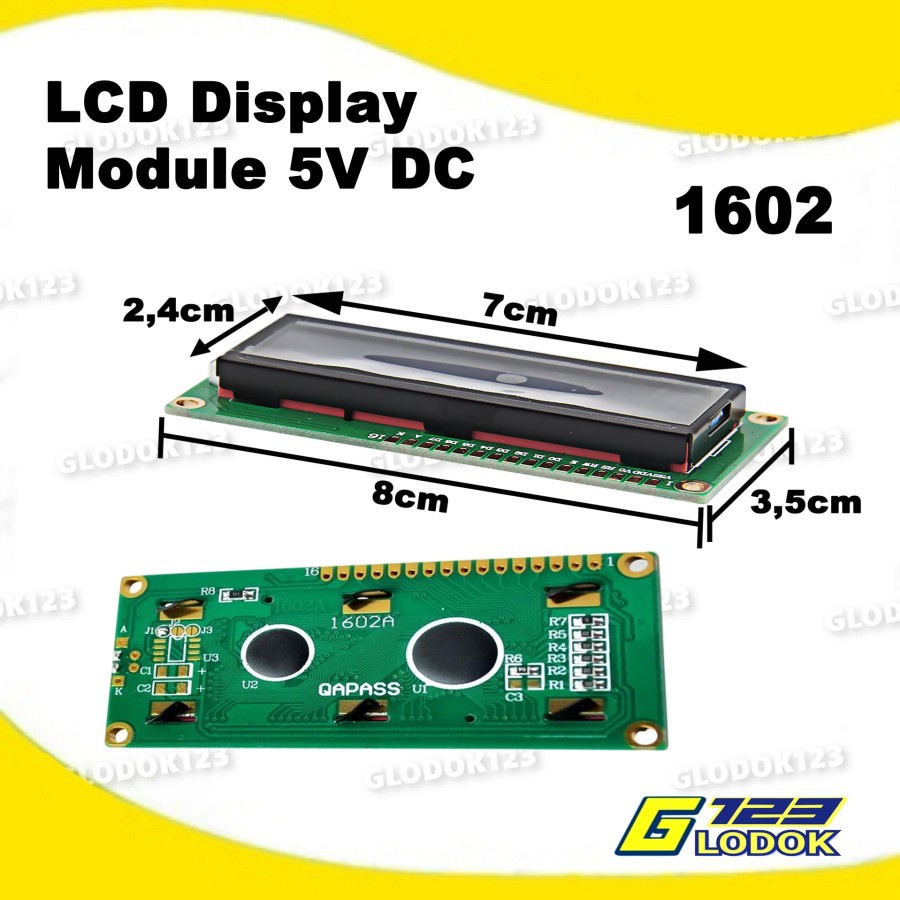 LCD 1602 Display 16x2 Backlight Hijau atau Biru Untuk Arduino