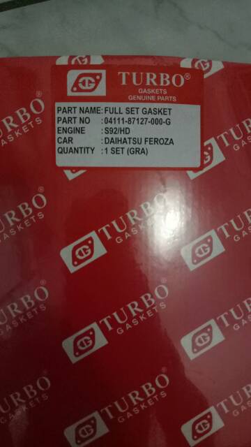 Paking gasket full set daihatsu feroza/espass 1.6cc