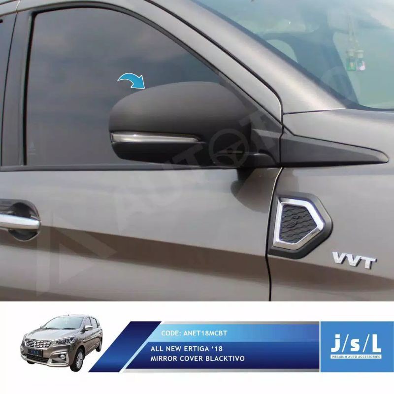 Cover spion all new Ertiga 2018 Hitam &amp; Chrome jsl