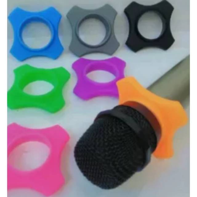 Ring mic karet holder mic handle bahan karet  bagus cocok mic apa aja.