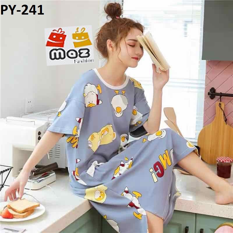 Daster Import Neck Bentuk O - Baju Tidur Long Dress Import Wanita - Bahan Halus dan Lembut