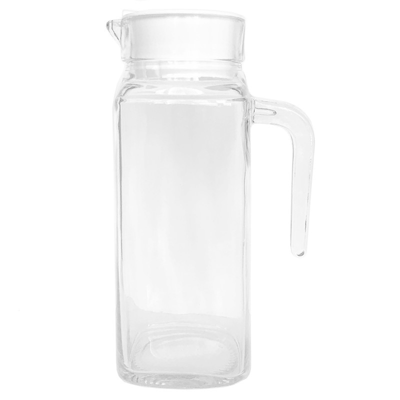 Pitcher Teko Air Kaca Beling dan Tutup Plastik