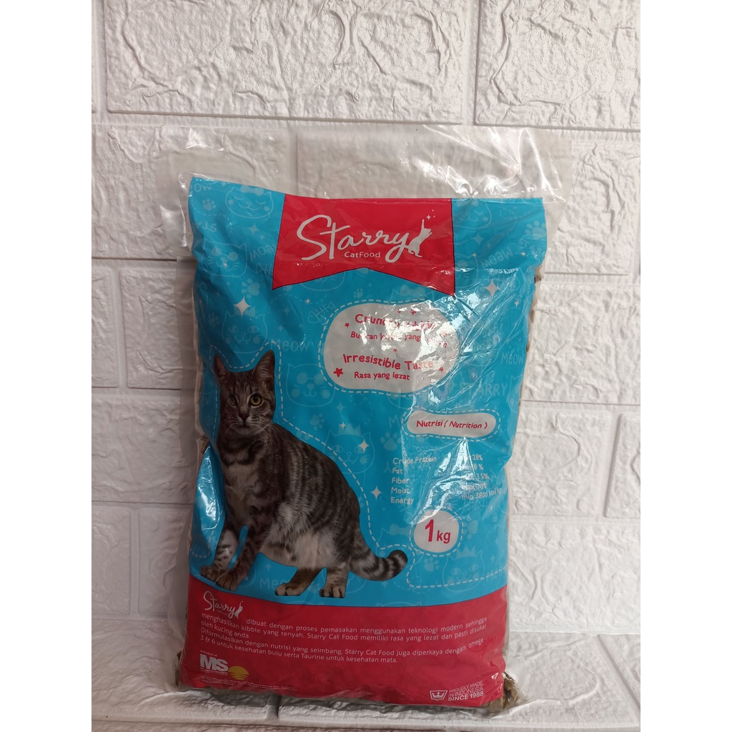 Starry cat food/ makanan kucing starry kemasan 1kg