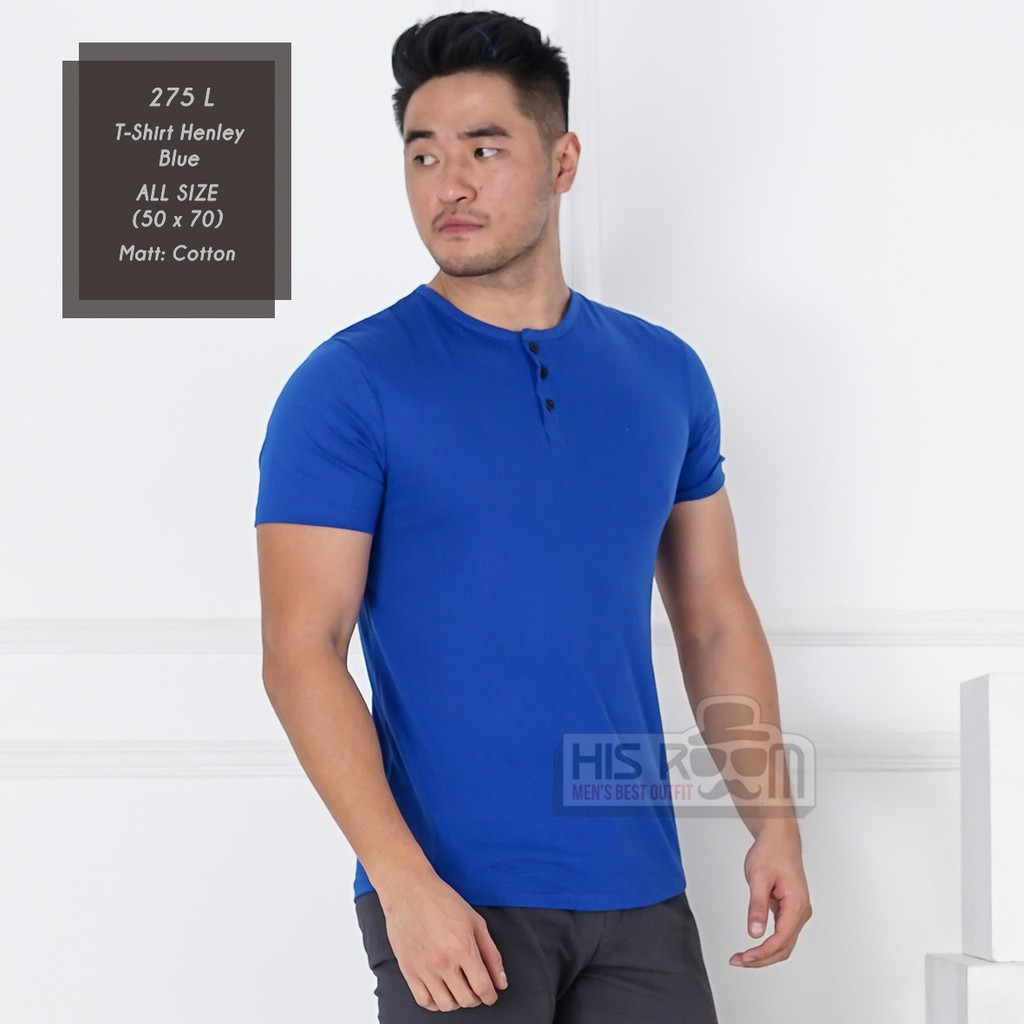 HSRM - Kaos Henley Pria Kaos Polos Kancing Pria Kaos Kancing Pria Kaos Polos Pria Katun 275 262 283