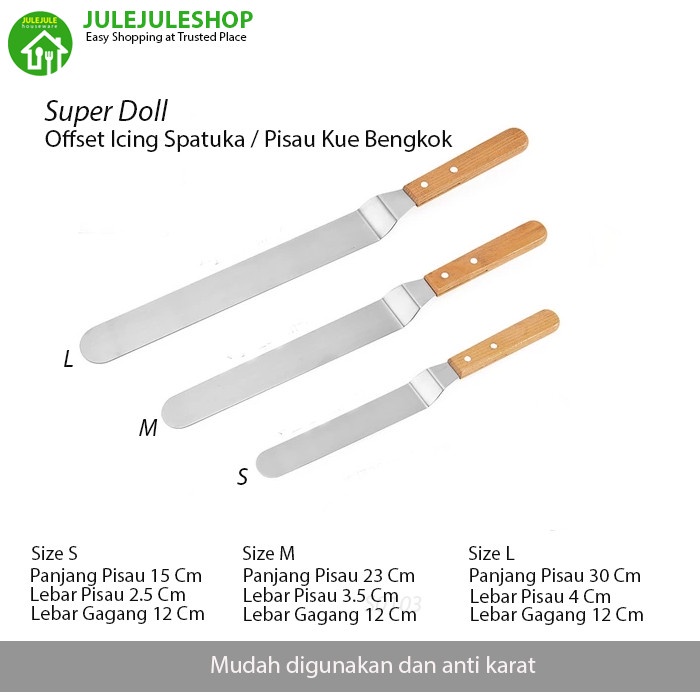 

Offset Icing Spatula Super Doll S1029 Size L / Pisau Kue Bengkok
