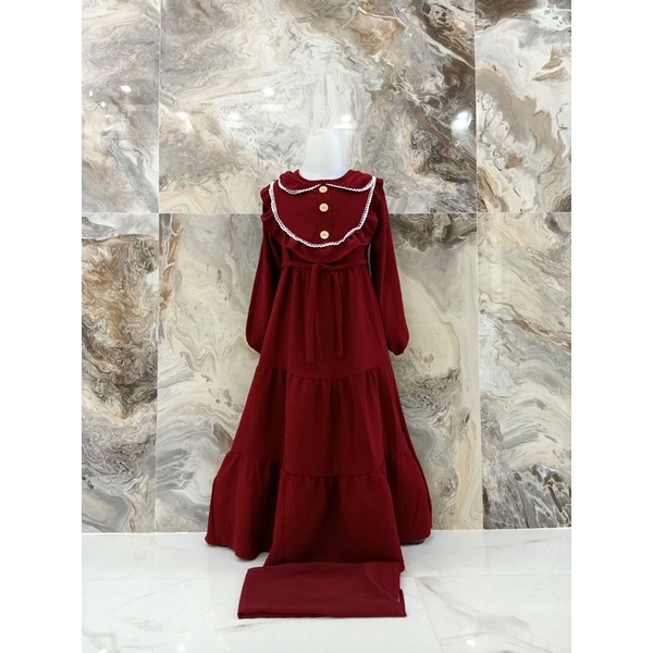 gamis anak crinkle muslim anak perempuan rubiah crinkle airflow