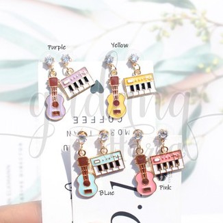 Anting Stud Gitar Piano Ceria Earring Alat Musik Unik Anting GH 203520