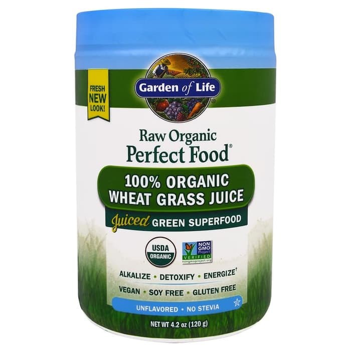 Garden Of Life 100 Raw Organic Wheat Grass Juice Unflavored 120 Gr Superfood Superfoods Powder Shopee Indonesia