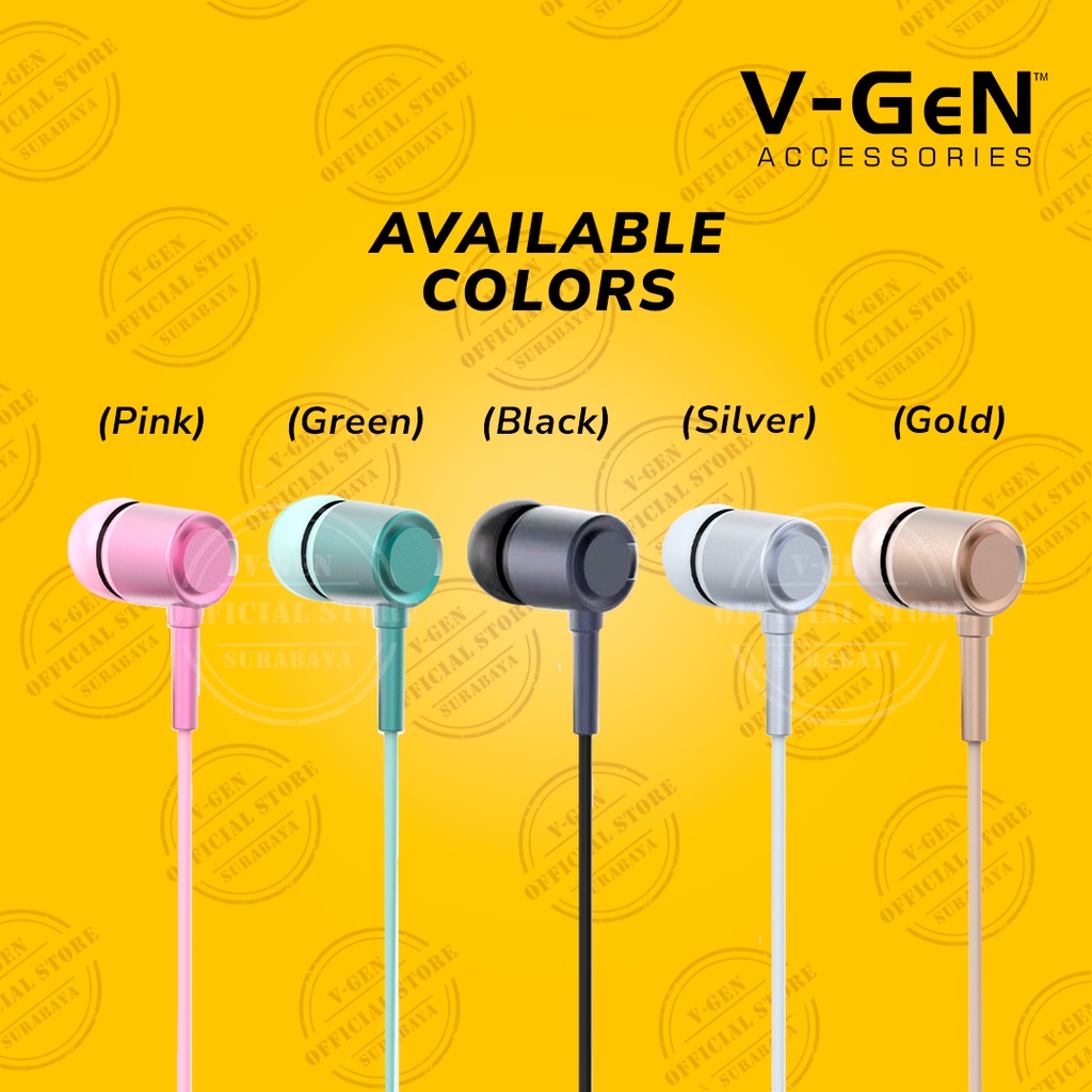 Headset Murah V-GeN VEP1-20 Wired Handsfree Earphone Headset Stereo Sound