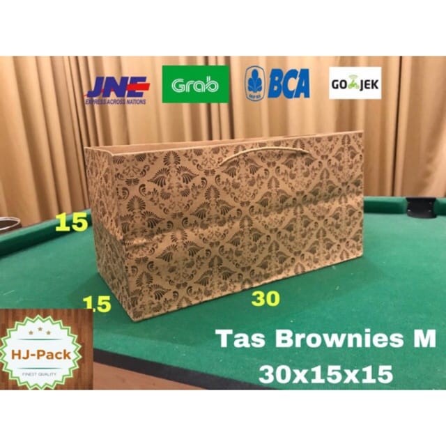 

paperbag brownies motif uk 30 x 15 x 15 tas kertas kraft