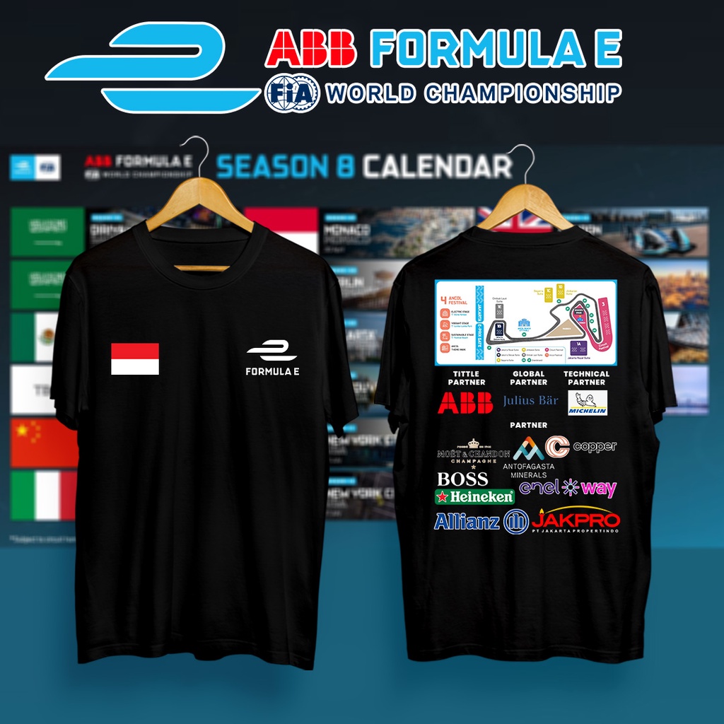 Kaos Formula E Jakarta - KAOS FORMULA E PREMIUM - Kaos formula E Jakarta Baju Formula E Kaos Circuit