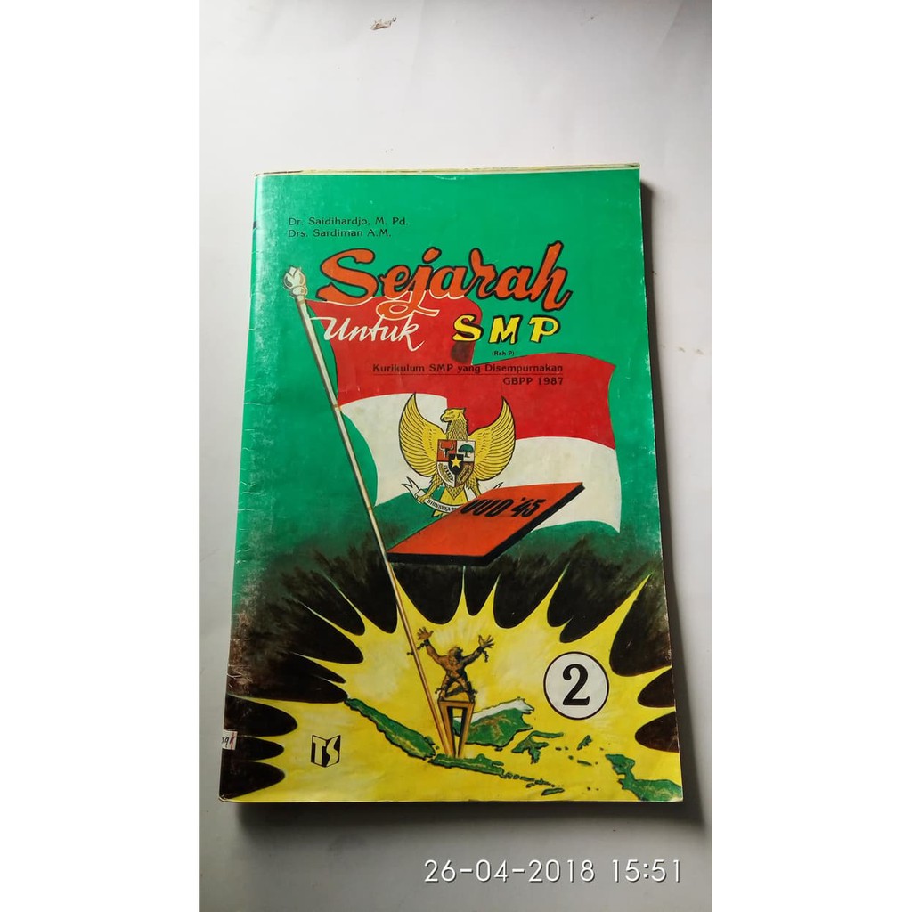 Buku sejarah untuk smp kelas 2 GBPP 1987 buku bekas lawas klasik  ls500