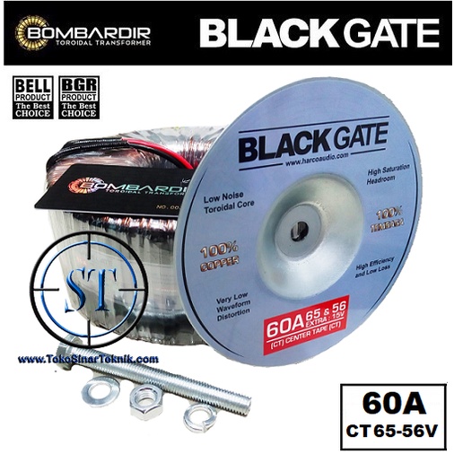 Trafo Toroidal Blackgate 60A 65V - 56V CT Extra 15V-CT-15V 1A Travo Toroid 60A Travo Donut BELL Trafo Black Gate 60Amp 65V &amp; 56V CT