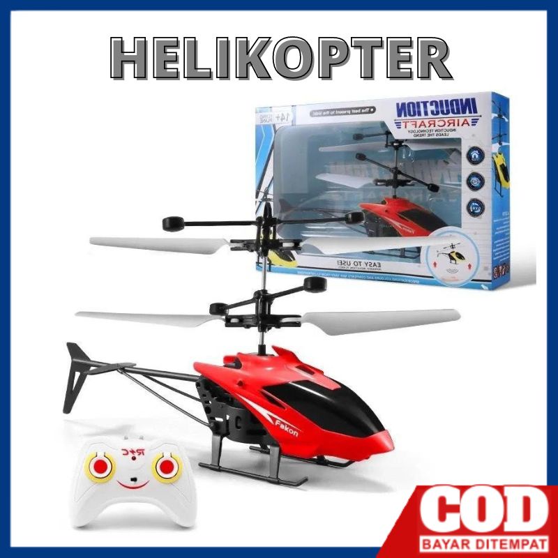 Mainan Anak Helikopter Sensor Tangan &amp; Remote Control MINI HELICOPTER RC