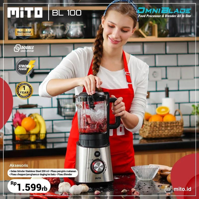 MITO Blender food processor / mito bl 100 / chopper mito / penggiling daging / penghalus bumbu / cho