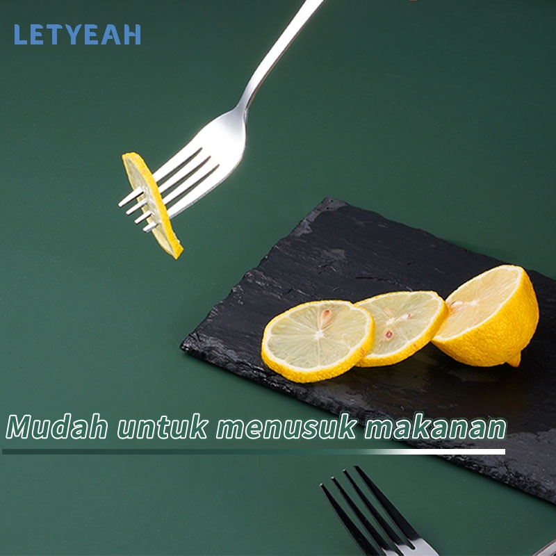 letyeah garpu makan stainless 1 set isi 3pcs / tas penyimpanan free