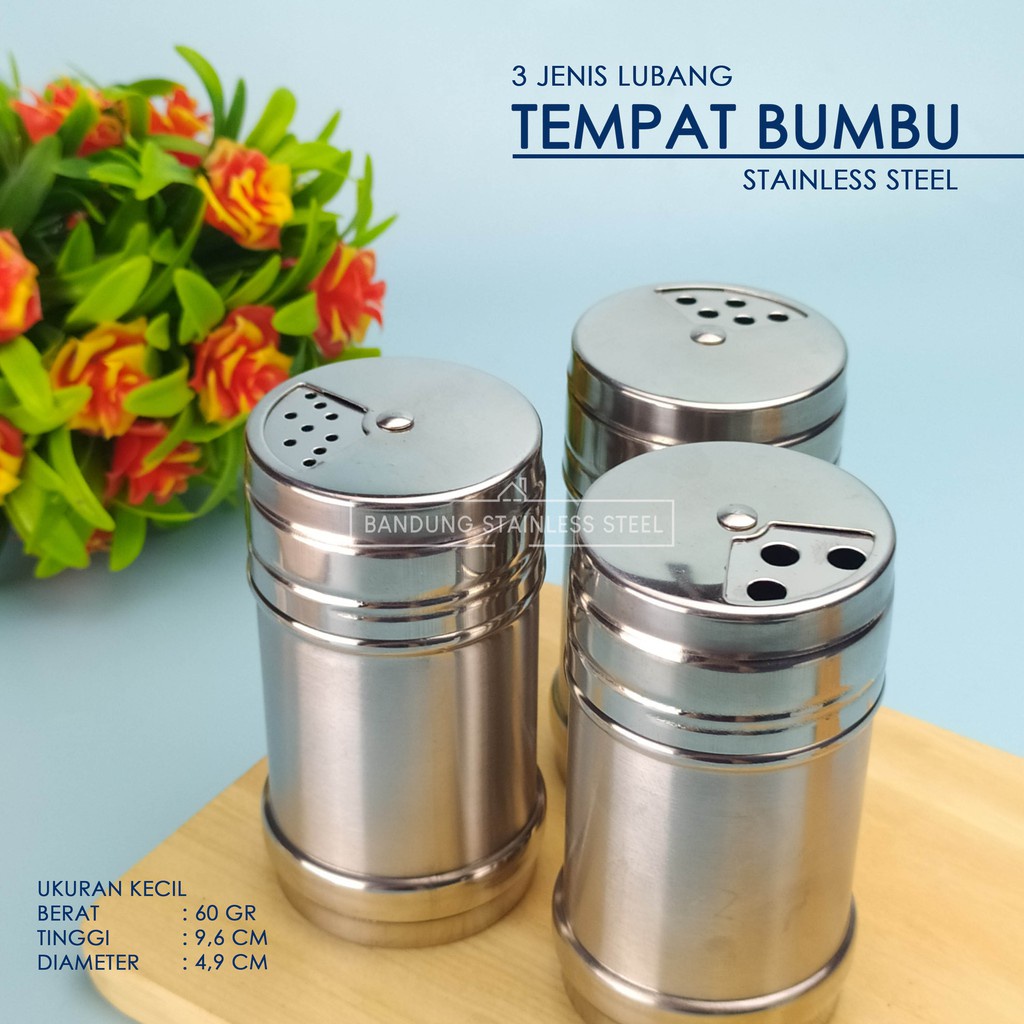 Pepper Shaker Tempat Bumbu Lada garam Tusuk Gigi Stainless Multifungsi Besar Kecil Jumbo Panjang