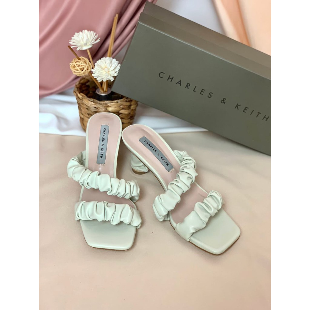 [7.7 Boombastis Sale⚡] - SANDAL WANITA CKS459 RUCHED STRAP MULES PREMIUM IMPORT