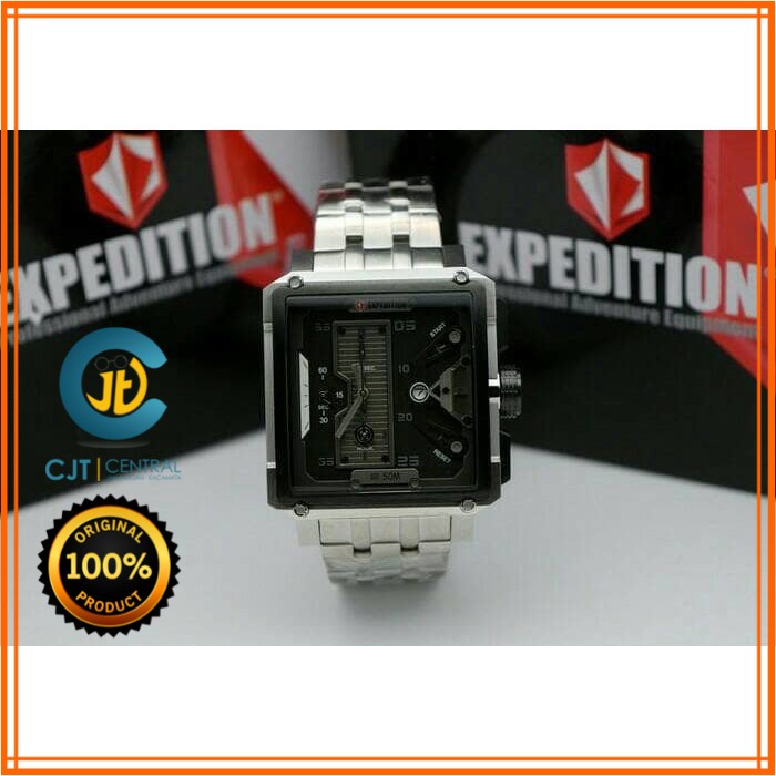 JAM TANGAN PRIA - EXPEDITION E6695 - SILVER BLACK - GARANSI RESMI 1TAHUN