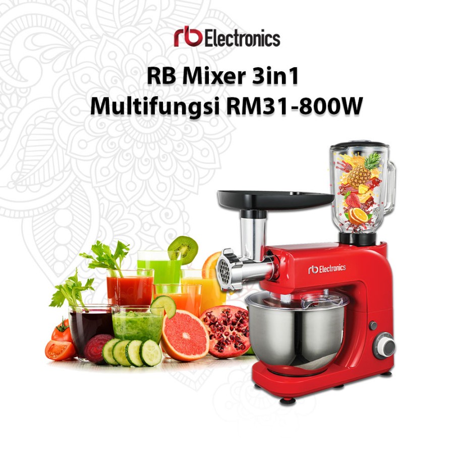RB Mixer Blender Grinder 3 in 1 Multifungsi RM31-800W High Speed