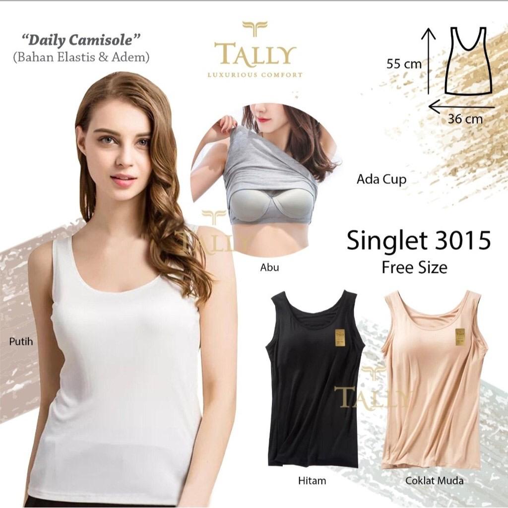 TANKTOP SINGLET BUSA 3015 TALLY - MEREK TALLY TANKTOP BUSA- TALLY SINGLET / TANK TOP 3015 | ADA BUSA CUP I FREE SIZE I TALI LEBAR I BAHAN KATUN VISCOSE Cup Tally S 3015 - Dalaman Atasan Serat Bamboo - TALI LEBAR BUSA - ADA BUSA TANK TOP - ARA98STORE