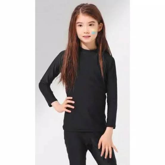 baju manset anak remaja tanggung 5-12 tahun warna hitam premium