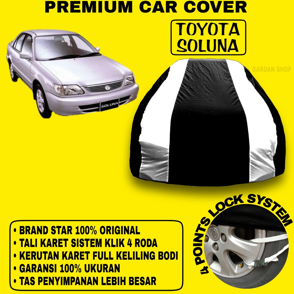 Body Cover TOYOTA SOLUNA Sarung Strip SILVER Penutup Pelindung Bodi Mobil Toyota Soluna PREMIUM