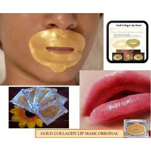 [1pcs] Masker Bibir Emas Collagen 24K untuk Perawatan Bibir Menyeluruh Melembabkan &amp; Mencerahkan Warna Bibir