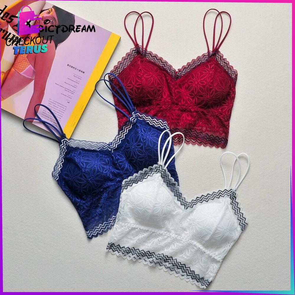 CT P73 74 Bra Wanita Motif Pakaian Dalam Atasan Wanita Motif Bunga Tanpa Kawat Pakaian Dalam Wanita Sport Bra Bra Senam Bra Olahraga