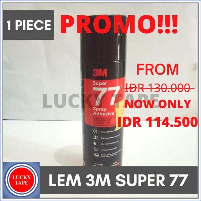 

BARU LEM 3M SUPER 77 LEM SEMPROT SERBAGUNA SPRAY ADHESIVE LEM SERBAGUNA 3M