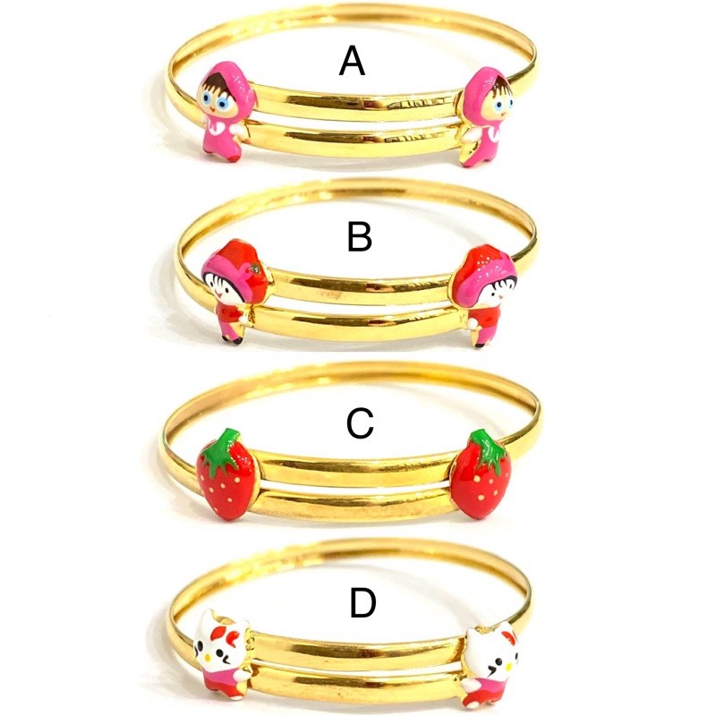 Gelang Anak-anak Boneka Cat (Emas Asli Kadar 700)