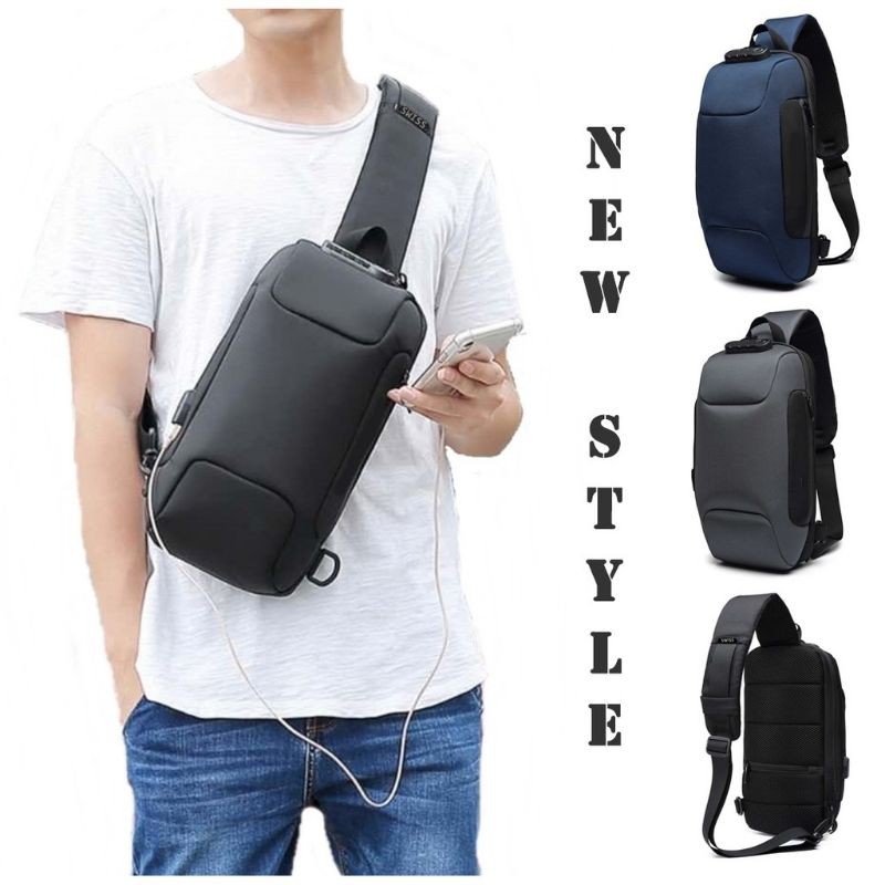 Waistbag Sling Bag Pria Modis Import tas slempang unlock tas slempang dada