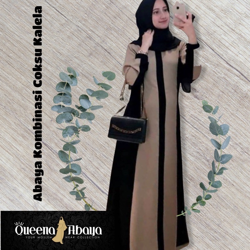 BASIC ABAYA | Abaya Jetblack  | Abaya Arab | Abaya Mewah | Abaya Kombinasi Coksu Kalela By QueenaAba