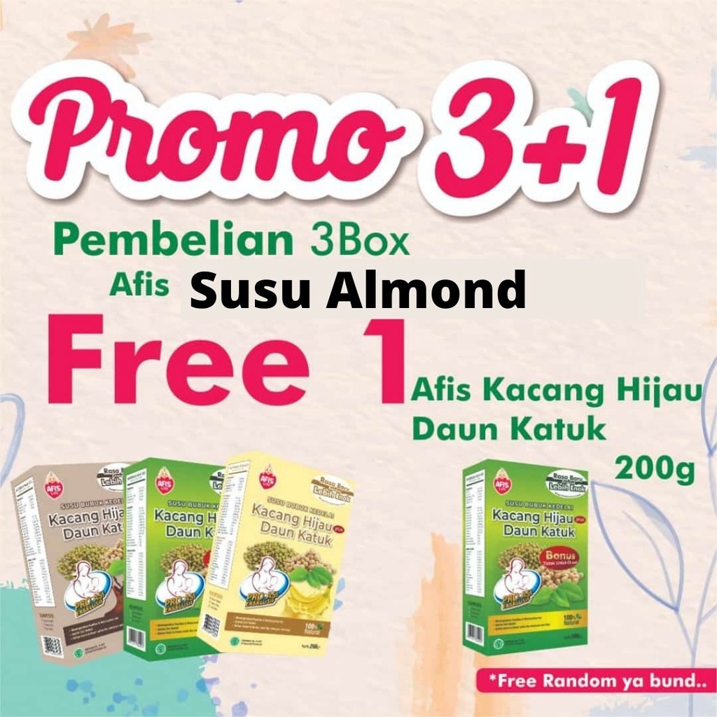 Jual Afis Almond Milk Susu Almond Asi Booster 200gr Beli 3 Free Taro 30gr Pelancar Asi Exp 4248